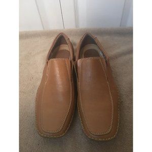 New Massimo Castello Shoes Mocacin Loafers Tan Sz 10 Maroon‎ Msrp $148